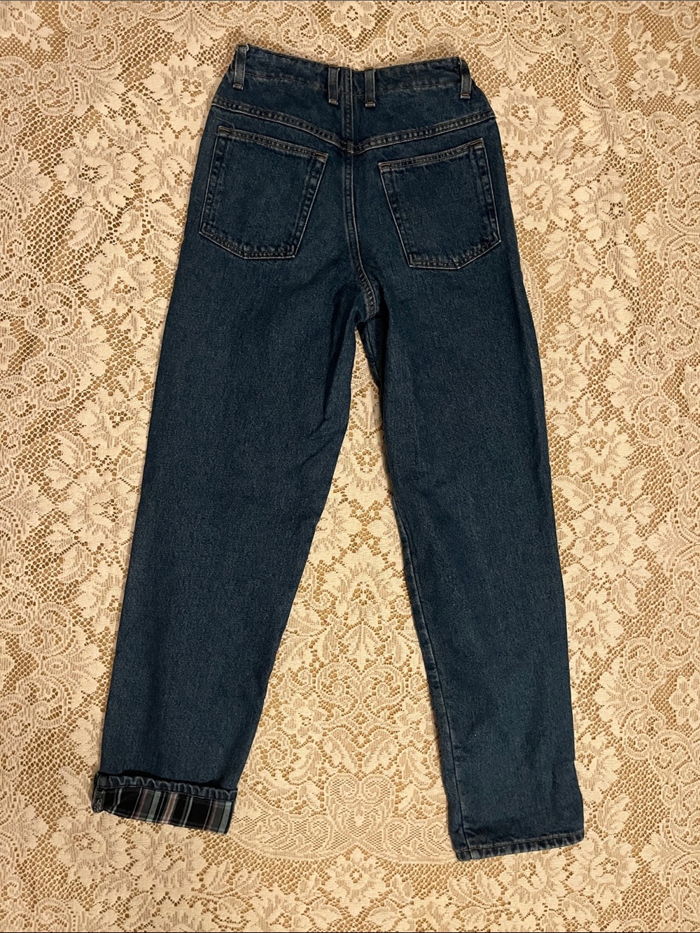 LL Bean Flannel Lined Jeans, Purple, Size 4 Tall - Picture 5 of 5